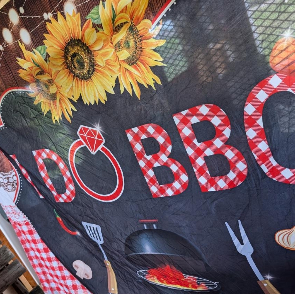 I do BBQ sunflower wedding banner
